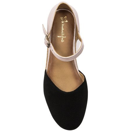 Maciejka 04536-01/00-5 Black+Pink Flat Shoes