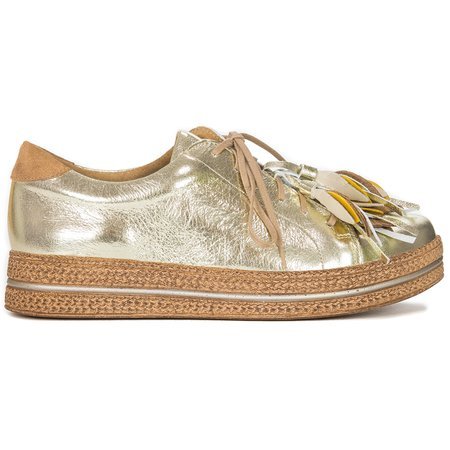 Maciejka 04550-25/00-5 Gold Flat Shoes