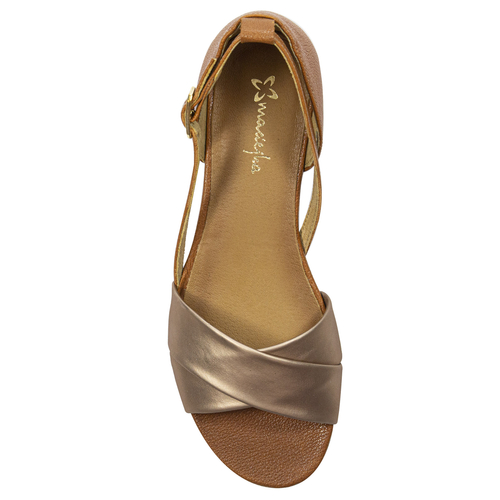 Maciejka 04614-29/00-5 Brown + Dark Gold Sandals