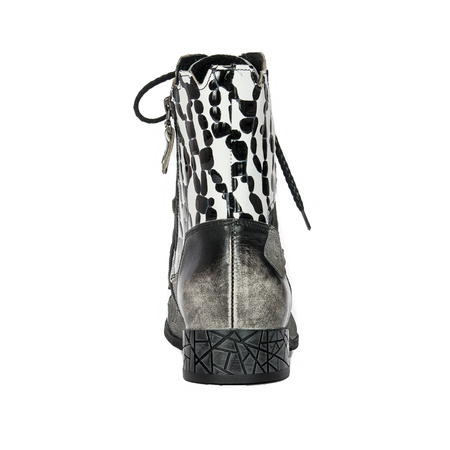 Maciejka 04625-11/00-3 Black & White Lace-up Boots