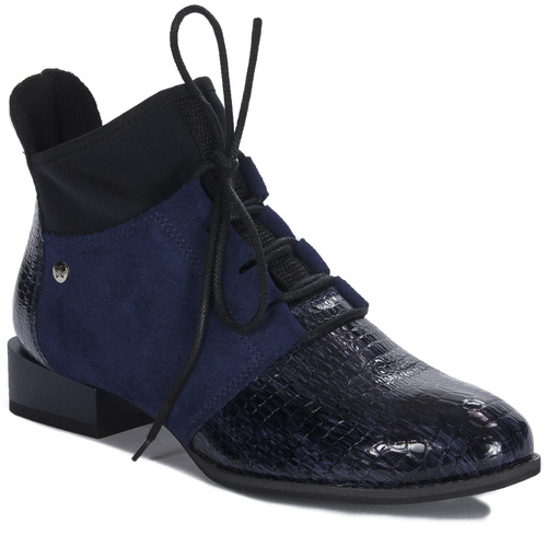 Maciejka 04744-27/00-7 Navy Blue Lace-up Boots