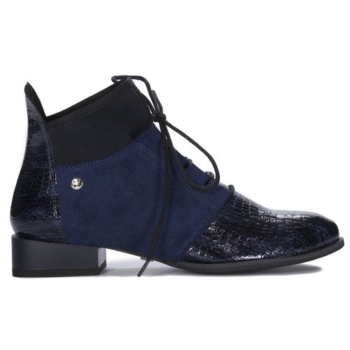 Maciejka 04744-27/00-7 Navy Blue Lace-up Boots