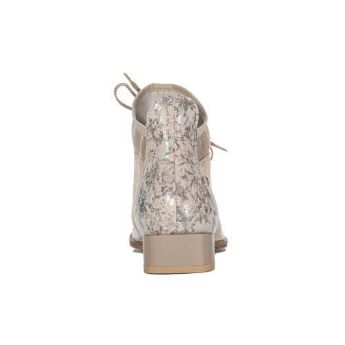 Maciejka 04744-53/00-5 Beige + Flowers Lace-up Boots