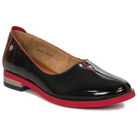 Maciejka 05035-01-00-5 Black+Red Edge Flat Shoes