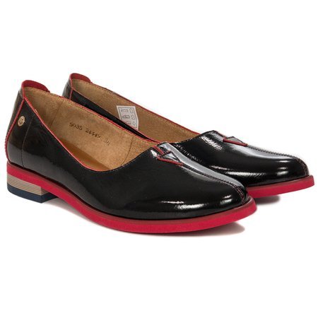 Maciejka 05035-01-00-5 Black+Red Edge Flat Shoes