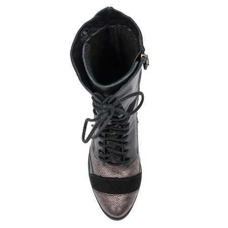 Maciejka 05101-25-00-3 Black & Gold Lace-up Boots
