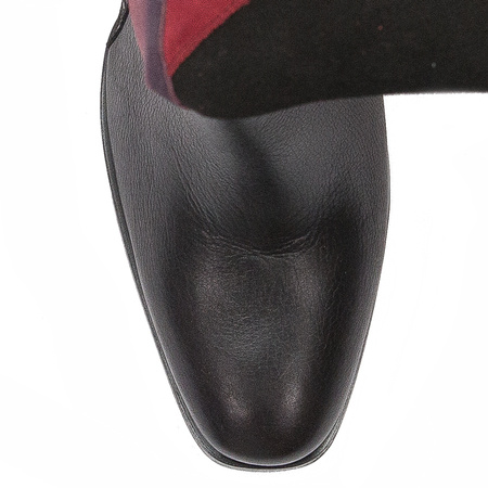 Maciejka 05240-23/00-7 Black Burgundy Knee-High Boots