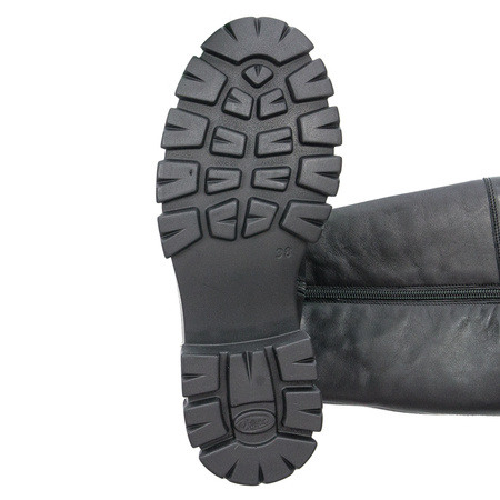 Maciejka 05290-01-00-7 Black Crocodile Knee-High Boots