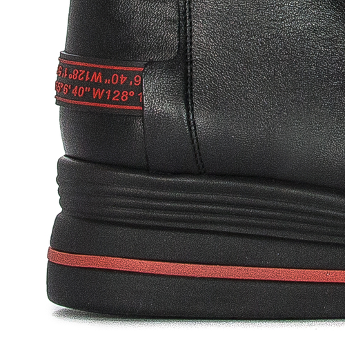 Maciejka 05293-08/00-7 Black+Red Knee-High Boots