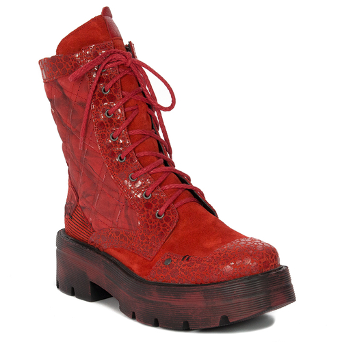 Maciejka 05634-08/00-7 Red Lace-up Boots