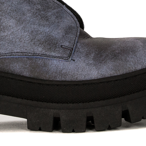 Maciejka 05693-06/00-3 Blue and Black Lace-Up Boots