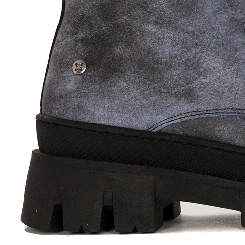 Maciejka 05693-06/00-3 Blue and Black Lace-Up Boots
