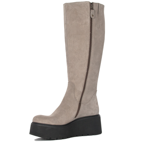 Maciejka 05767-10/00-6 dark beige Knee-High Boots