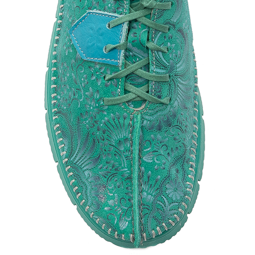 Maciejka 05873-09/00-1 green flat shoes
