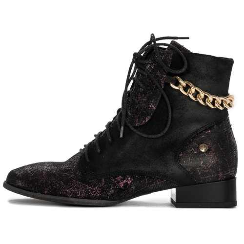 Maciejka 06193-01/00-7 Women's burgundy  and black Leather Boots