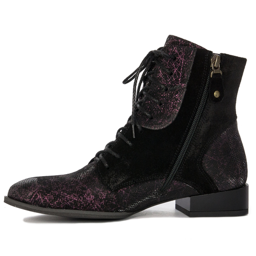 Maciejka 06193-01/00-7 Women's burgundy  and black Leather Boots