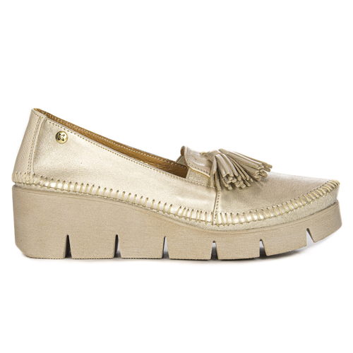 Maciejka 06410-25/00-1 Gold Leather Low Shoes