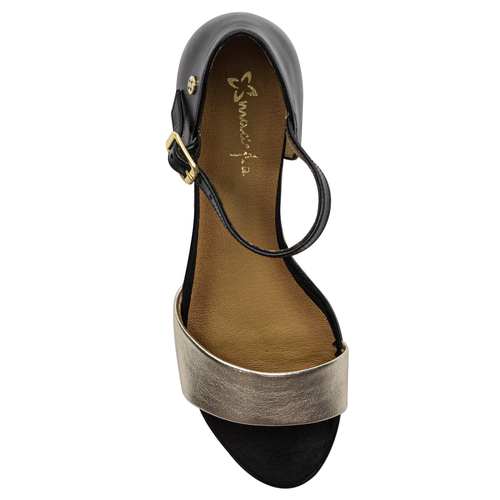 Maciejka 06486-20/00-1 Women Black + Gold Sandals