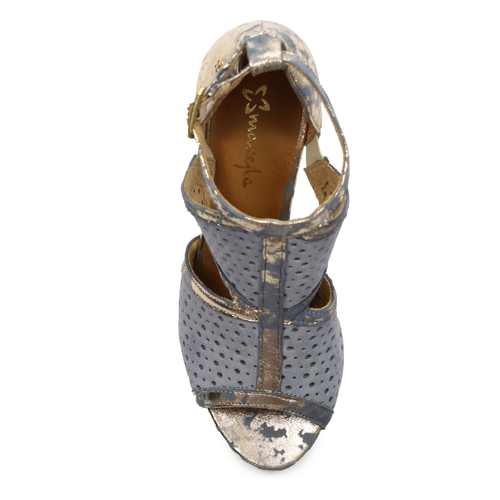Maciejka 06555-06/00-5 Blue + Gold Sandals