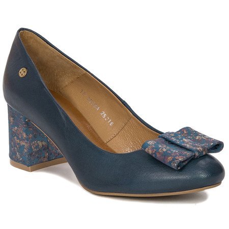 Maciejka 3356A-19/00-1 Navy-Flowers Pumps