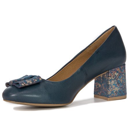 Maciejka 3356A-19/00-1 Navy-Flowers Pumps