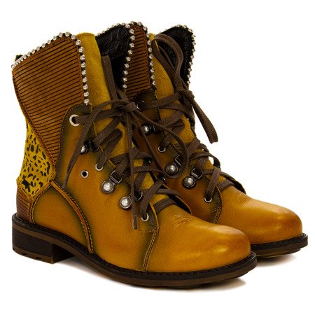Maciejka 3623A-07-00-3 Yellow Lace-up Boots