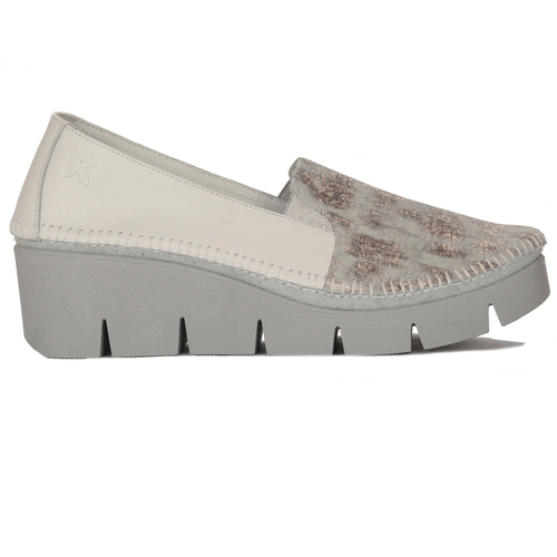 Maciejka 5814A-13/00-1 White&Silver Leather Low Shoes