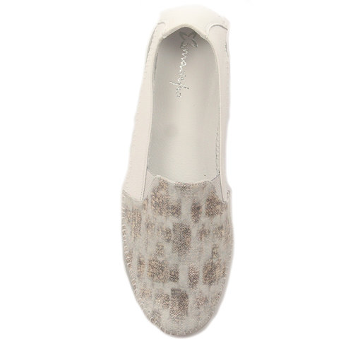 Maciejka 5814A-13/00-1 White&Silver Leather Low Shoes