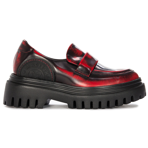 Maciejka 6294A-08/00-8 Black and red flat shoes