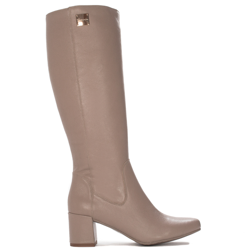 Maciejka Beige Knee-High Boots