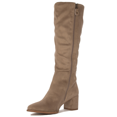 Maciejka Beige Knee-High Boots