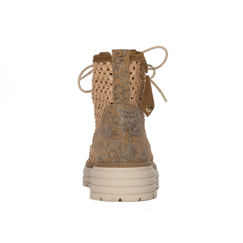 Maciejka Beige Lace-Up Boots