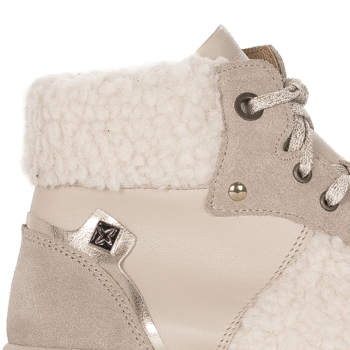 Maciejka Beige Lace-Up warmed Boots