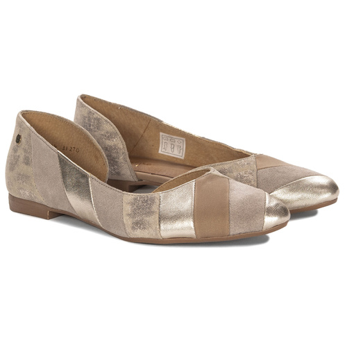 Maciejka Beige Leather Women's Ballerina