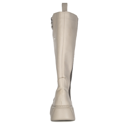 Maciejka Beige Platform Knee-High Boots