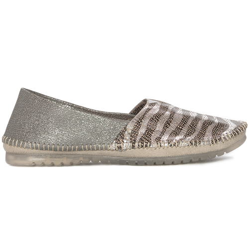 Maciejka Beige + Silver Ballerina Shoes