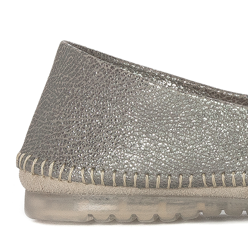 Maciejka Beige + Silver Ballerina Shoes