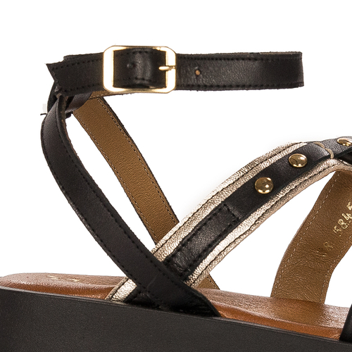 Maciejka Black Leather Sandals