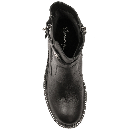 Maciejka Black Leather Women's Boots