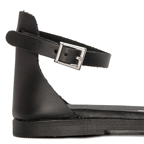 Maciejka Black leather women's sandals