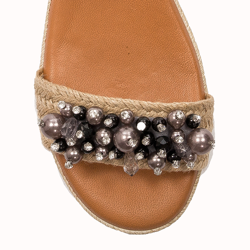 Maciejka Black leather women's sandals espadrillers