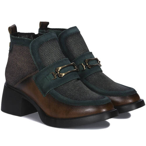 Maciejka Brown-Green Women's Boots