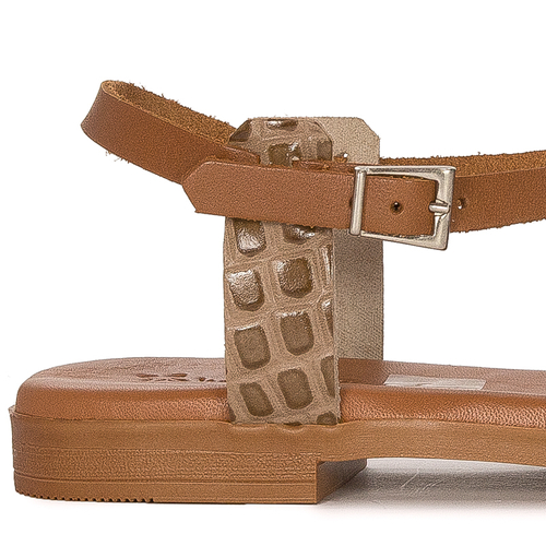 Maciejka Brown leather women's sandals