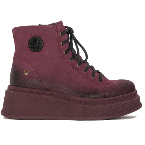 Maciejka Burgundy Lace-Up Boots