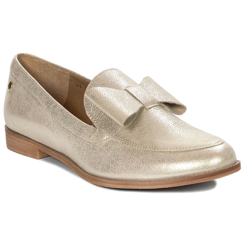 Maciejka Gold Leather Low Shoes