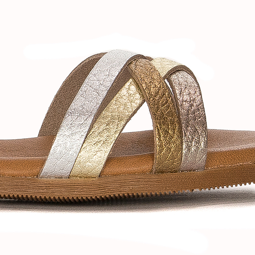 Maciejka Gold leather women's sandals