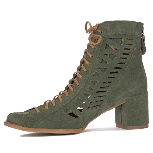 Maciejka Green Women's Lace-Up Boots