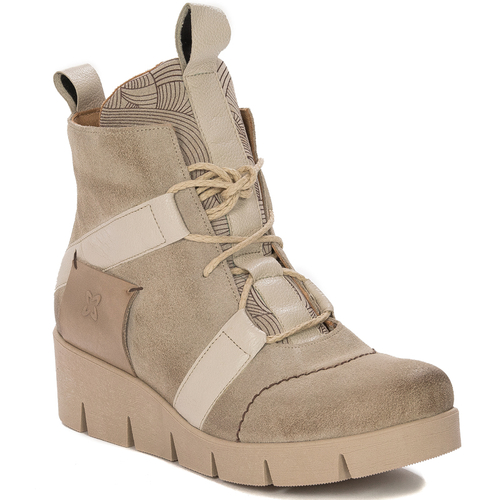 Maciejka Light Beige women's Lace-Up Boots