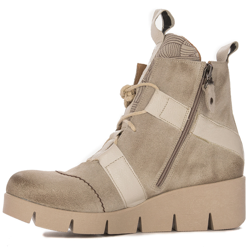 Maciejka Light Beige women's Lace-Up Boots