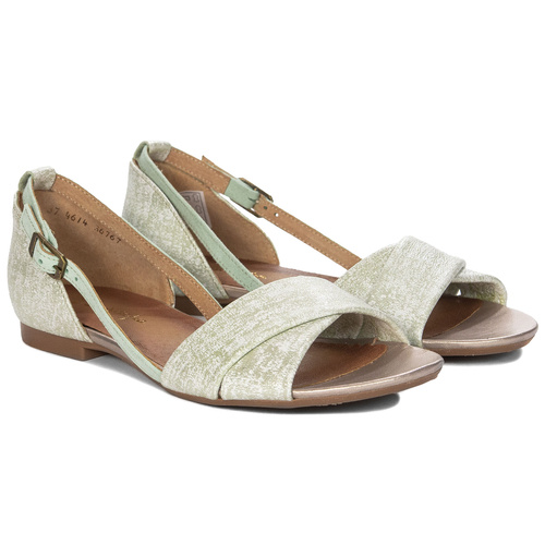 Maciejka Mint Leather Sandals